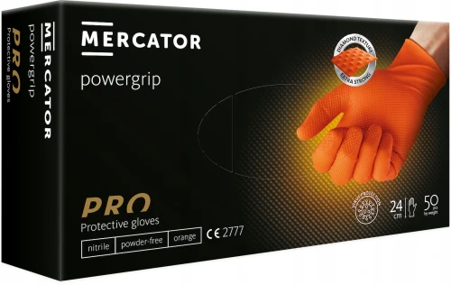 POWERGRIP ORANGE M RĘKAWICE NITRYLOWE BEZPUDROWE