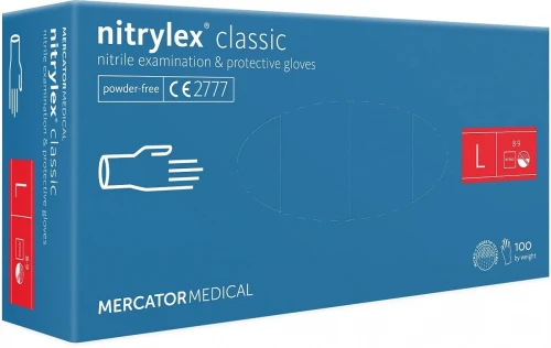 RĘKAWICE NITRYLEX CLASSIC VIOLET L 100 BEZPUDROWE NITRYLOWE BASIC