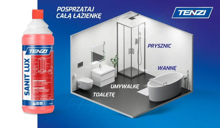 TENZI SANIT LUX 1L ŚRODEK DO CZYSZCZENIA SANITARIATÓW MOCNY PROFESJONALNY