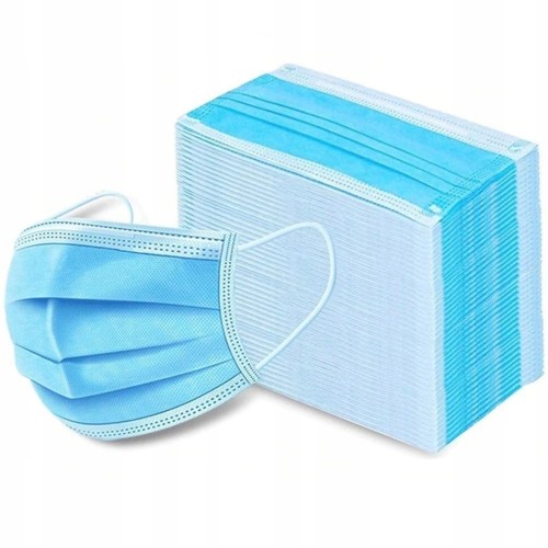 MASKA MASECZKA CHIRURGICZNA OCHRONNA 3W 50 SZTUK