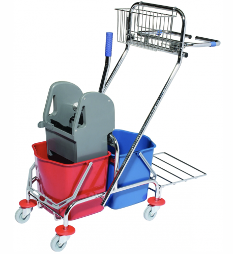 WÓZEK DO SPRZATANIA DWUWIADERKOWY 2X17L