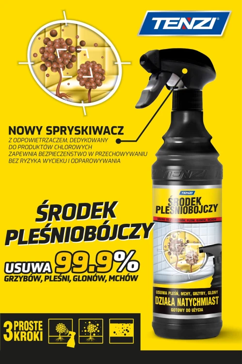 ŚRODEK PLEŚNIOBÓJCZY TENZI DO USUWANIA PLEŚNI MCHYÓW GRZYBÓW GLONÓW