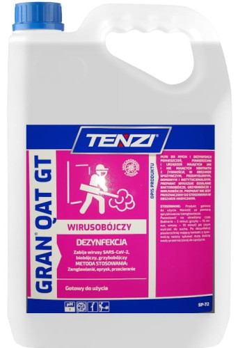 GRAN QAT GT WIRUSOBÓJCZY 5L PŁYN PREPARAT DO DEZYNFEKCJI ZAMGŁAWIANIA BAKTERIOBÓJCZY GRZYBOBÓJCZY WIRUSOBÓJCZY